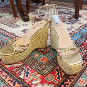 Simmi London Wide Nadir Espadrille Wedge🌟Gold 🌟
